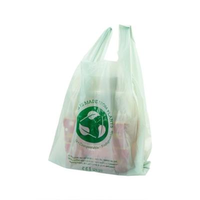 China 100% Compostable Biodegradable Certificated Biodegradable T-Shirt Bag Biobags On Roll Biodegradable Shopping Bags for sale