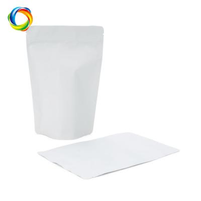 China Matt White Stand Pouch Custom Digitally Printed Recyclable Foil Mylar Zip Lock Bag With Zipper For Sea Salt Packaging for sale