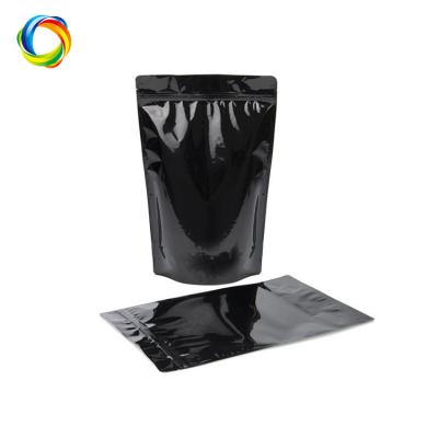 China Matte Recyclable Custom Plastic Mylar Packaging Bag Black Aluminum Foil Smell Resistant Mylar Coffee Zipper Lock Bags for sale