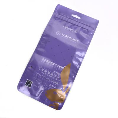 China High Quality Cheap Custom Purple Rectangular Plastic Moisture Proof OPP PE Clothes Zip Lock Bag With Hanging Header for sale