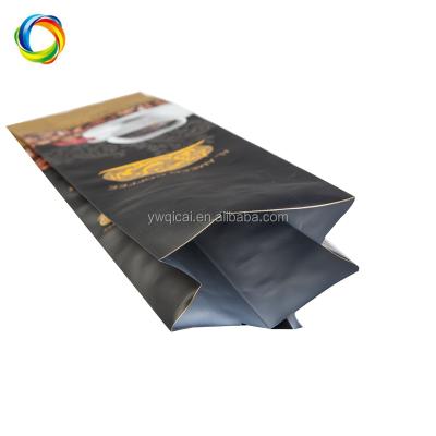 China Latest Promotion Price Recyclable Wholesale Custom Printed Matte Black Flat Bottom Coffee Tote Bag for sale