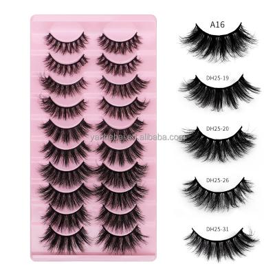 China Convenient Wholesale Price Mink Fur Eyelashes 3D Set 3D False Eyelashes With Pink Package for sale