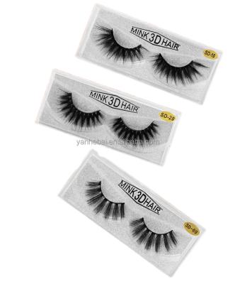 China A Pair Thick Hot Selling Stereo Pure Natural Handmade 3d Mink False Eyelashes for sale