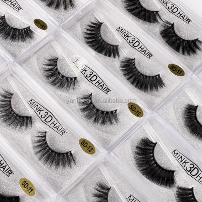 China Factory Wholesale Multilevel Stereo Pure Natural Handmade 3D Three Pairs One Of Mink False Eyelashes for sale