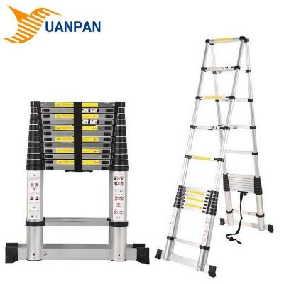 China Compact Folding Ladder 5m Aluminum Telescopic Double Sides Folding Ladders 26 Steps Fiberglass Ladders Scala for sale