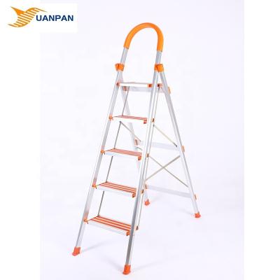 China Folding Ladders 5 Steps Aluminum Ladder Non-Slip Ladders For Home And Outdoor for sale