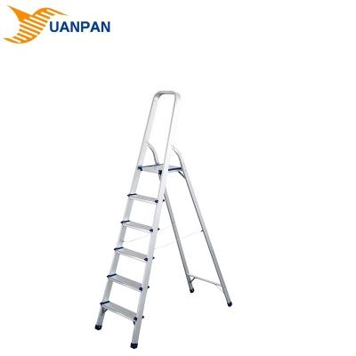 China Folding Ladders 6 Steps Foldable Steel Ladder Aluminum Lightweight Folding Step Ladder With Anti-Slip Wide Pedal for sale