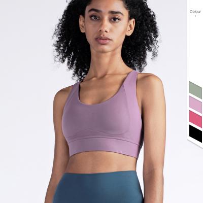 China Wholesale Women's Breathable Sports Bra Yoga Fitness Vest Shockproof Gathered Bra With Adjustable Hook for sale