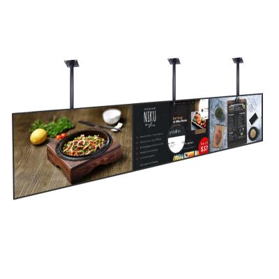 China Hot Sale Indoor Wall Mount Ceiling Hanging 32 40 43 50 55 Inch Restaurant LCD Digital TV System Menu Board Led Fast Food Restaurant Black for sale