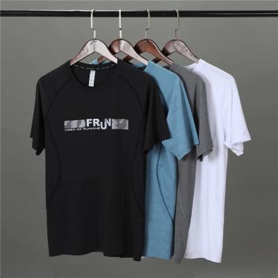 China wholesale custom Anti-wrinkle OEM brand printing plus size printed men's T-shirt tee gym wear running sports t-shirt for men for sale