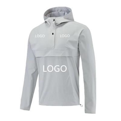 China New Design QUICK DRY Men's Athleisure Buttons Outdoor Hooded Pullover Custom Logo Solid Light Weight Hiking Running Hoodie for sale