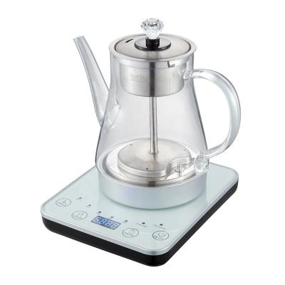 China 360 Degree Rotating Gooseneck Kettle Hotel Base Kettle, Digital Glass Teapot with Infuser and Temperature Control, Tetera Coffee/Electrica Kettle for sale