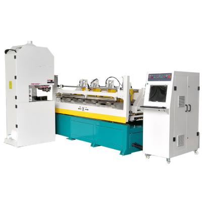 China VERTICAL Curve Roller Cutting CNC Vertical Wood Strip Saw Machine for sale