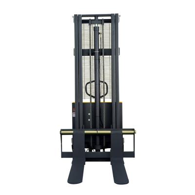 China Hotels 3 Meters Lifting Walking Type Semi Electric Truck Pallet Stacker Electric Stacking Forklift for sale