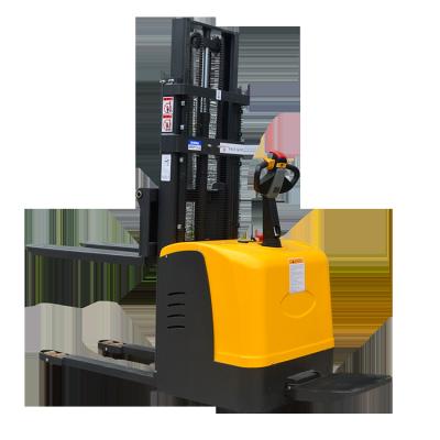 China Full Pallet Hotels Stacker 1.5ton Capacity Electric Loading Walking Forklift With Charging Battery for sale