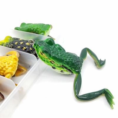 China New Style 55cm 16G Stosh Topwater Metal Plopper Frog Lure Soft Fishing Spoon High Quality Lifelike Lie Frog for sale