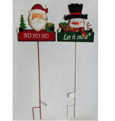 China Santa Snowman Yard Stake Factory direct sales of Christmas decoration outdoor metal 42 inch size for sale