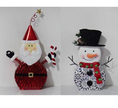 China Christmas Ornament Metal Santa Snowman Decoration Christamas Decoration for sale