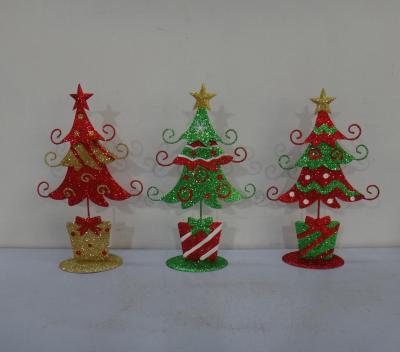 China Christamas Decoration Metal Christmas Tree Decoration Glitter Tree Decoration for sale