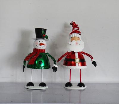 China Metal Christmas Santa Snowman Decoration Metal Crafts New Color Metal Crafts for sale