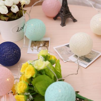 China RTS Cotton Ball Holiday Room Decoration Cotton Ball String Lights Christmas Led Cotton Ball Lights Bedroom Decoration Christmas Gift for sale