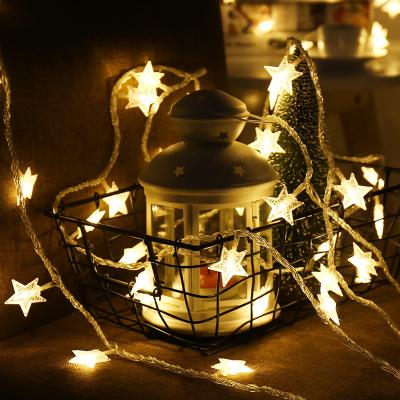 China Battery Operated Ramadan Garland Xmas Lights Star RTS LED String Fairy Lights Christmas Decoration for New Year Home Wedding for sale