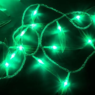 China Green LANDSCAPE Willow Leaf String Lighting Light Power LED Decoration Item Cable Garden Color Bulb Flash Opp Pack for sale