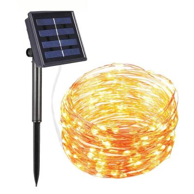 China Solar LED Copper Static/Flashing String Lights Christmas Tree Tinsel Christmas Background DIY Diwali Decorative Lighting for sale