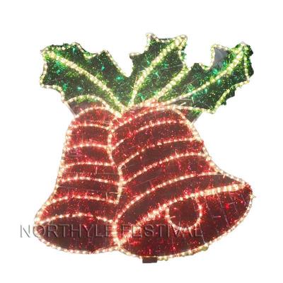 China Commercial Use 2D LED Christmas Bell Pattern Light For Pole Street Decoration Xmas Light Festival Celebration Outdoor Lux Navidad for sale