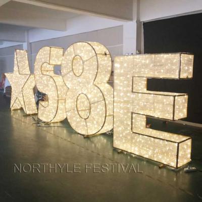 China Holiday Decoration Wedding Decoration 3D Letters and Numbers LED Pattern Lamp Christmas Light Decoration Customized Warm White White Outdoor Christmas Decoration for sale