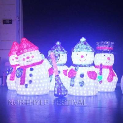 China 220V/110V/24v 220V/110V/24v Vintage 3D Snowman Acrylic Snowman Christmas Light Christmas Light Outdoor Event Garden Decoration for sale