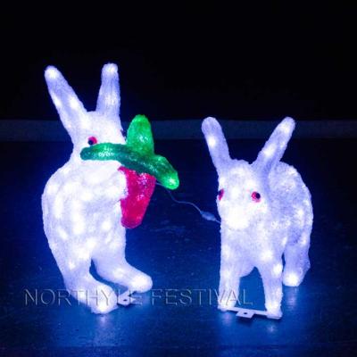 China 3D Rabbit Christmas Pattern Handmade Light Animal Light For Shopping Mall Garden Party Festival Led Light Decoration for sale