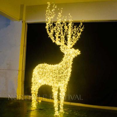 China Commercial Use Giant Reindeer Sculpture LED Pattern Light For Decoration Christmas Outdoor Festival Luminous Lamp Factory Direct for sale