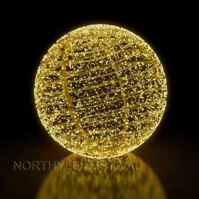 China Commercial Use Giant 3D Ball Mall Decoration Christmas Ornaments Summer Music Festivals 2021 Holiday LED Light New Year Decoration for sale