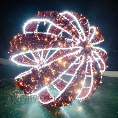 China Commercial Use 3D Christmas Ball Pattern Lights Christmas Background Light Decoration for Events Merry Christmas Hotel Mall Plaza Decoration for sale