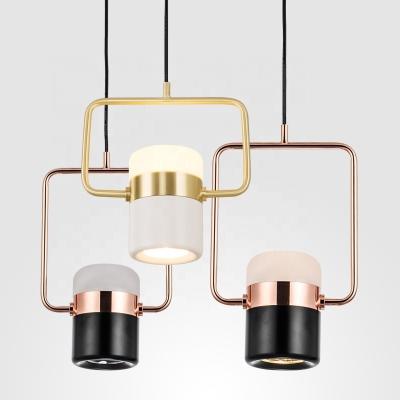 China Small Modern Gold Metal Hanging Restaurant Modern Acrylic Creative Rotating Chandelier Pendant Lamp COB Pendant Light for sale