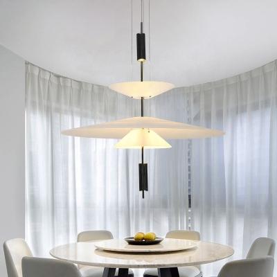 China Simple Modern Designer Chandelier Light Black Creative Acrylic Metal Led Copper Pendant Lamp for sale