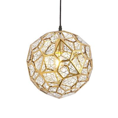 China Modern Minimalist Modern Diamond Ball Pendant Lights Drop Ceiling Light Fixture Room E27 Hanging Resonant Chrome Chandelier for sale