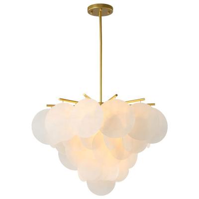 China Modern Gold Metal Chandelier Lighting Fixtures Acrylic Creative Bedroom Pendant Lamp e27 Hanging Pendant Light for sale