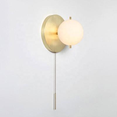 China Contemporary popular brass sconce lighting round glass ball reading luxury simple bedroom close to the wall lamps for sale