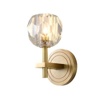 China Modern Running Luxury Crystal Brass Reading Wall Light Led Sconce Lighting Indoor Kids Room Wall Lamps for sale