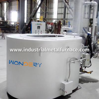 China 300 to 1000 kg Oval Gas Fired Crucible Melting Furnace Aluminum Scraps with Recuperator Te koop