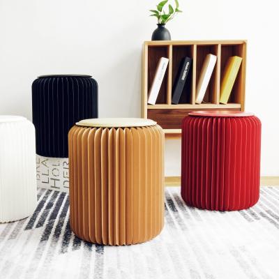 China Flexible Folding Paper Stool Which Is Expand And rest Accordion Paper Chair For Living Room for sale