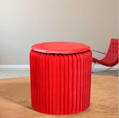 China Colorful Ultrathin Plastic Folding Paper Stool Fashion Dining Stool Multifunctional Folding Home Living Room Space Saving Creat for sale