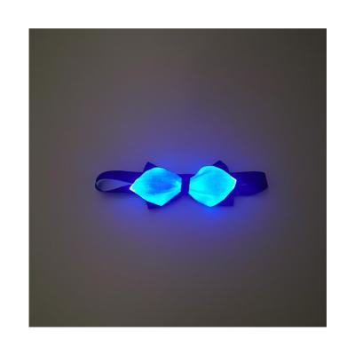 China Light Up Bow Tie 7 Glow Colors LED Bowties White Fiber Optic Glow Neck Tie Christmas New Year Halloween Valentine Rave Music for sale