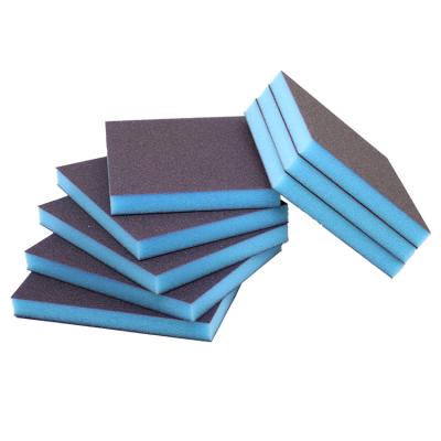 China Dry or wet grinding is acceptable Factory wholesale blue durable non sanding thin 120*100*12mm fine grinding sponge sandpaper for sale