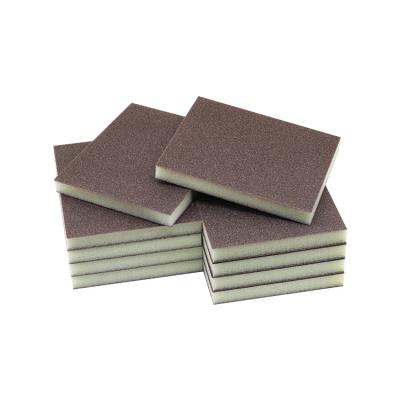 China Metal polishing The factory sells 120*100*12mm two sides of sponge sand hardware accessories plastic accessories polishing grinding block for sale