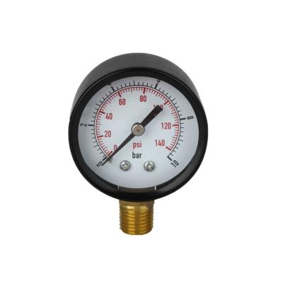 China Custom 50mm Grade Plastic Dial Pressure Gauge Top Transparent Dial Scale Clear Pressure Gauge for sale