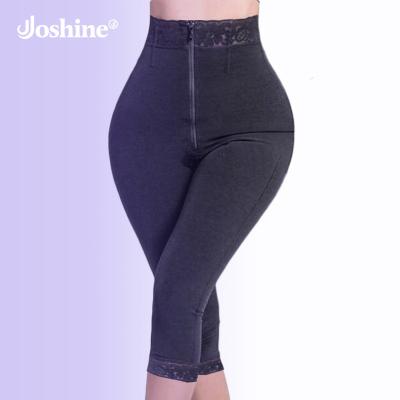 China Antibacterial Plus Size Waisted Design Lace Band High Waisted Training Pants Front Fishbone Zipper Butt Lifter Strapless Weight Loss Increase Compress for sale