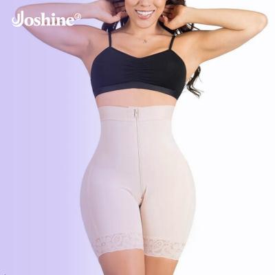 China Antibacterial Women High Waisted Tight Active Shorts With Zipper Butt Lifter Tummy Control Shorts Seamless Compression Shaping Shorts for sale